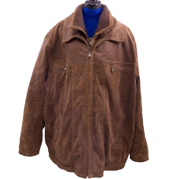 Roundtree & Yourke Lined Brown Leather Jacket - Size 4x - Picture 2 of 6